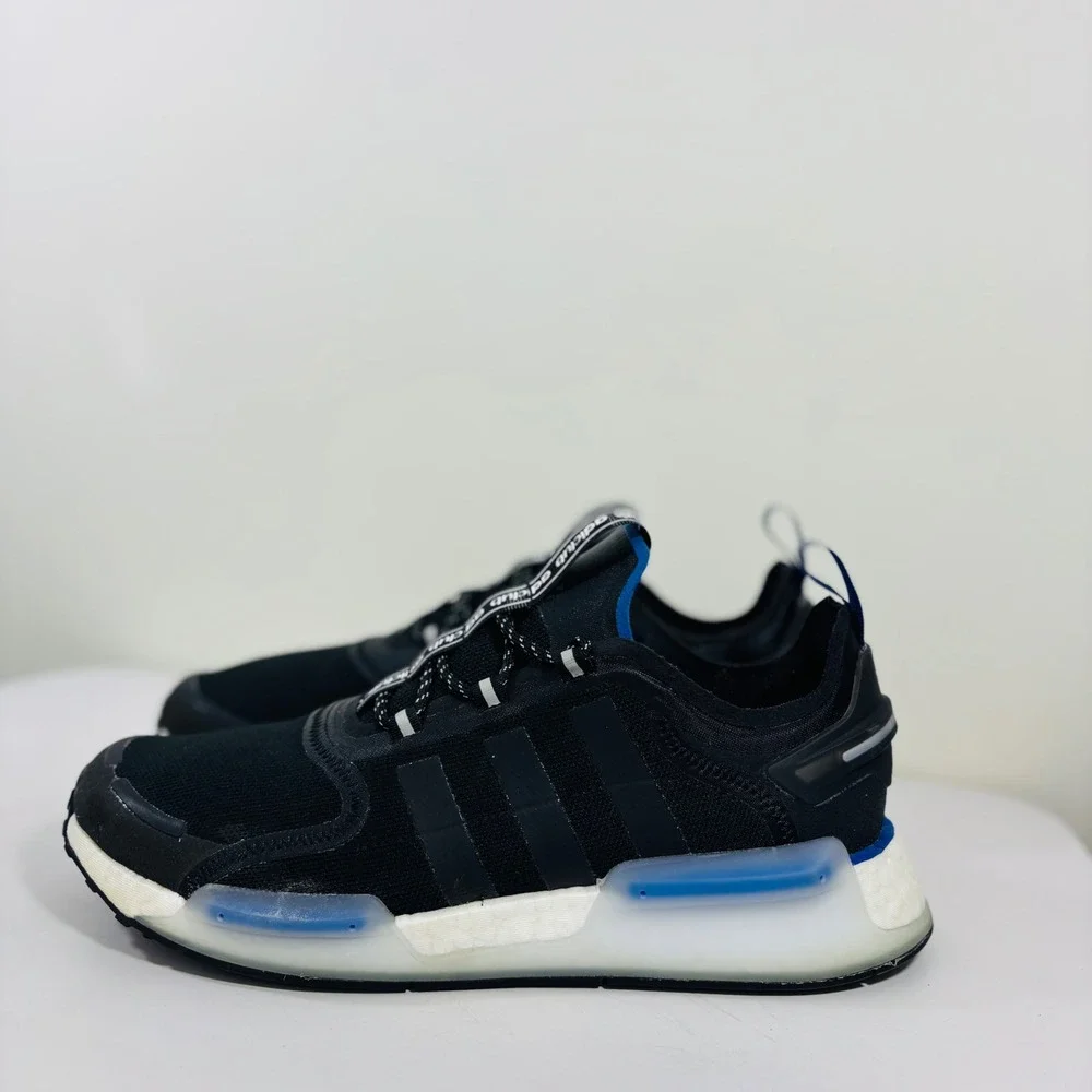 Adidas‎ NMD R1 V3 Men's Black White Royal Blue Boost Running Shoes HQ9838